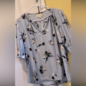 Light Blue Floral Blouse